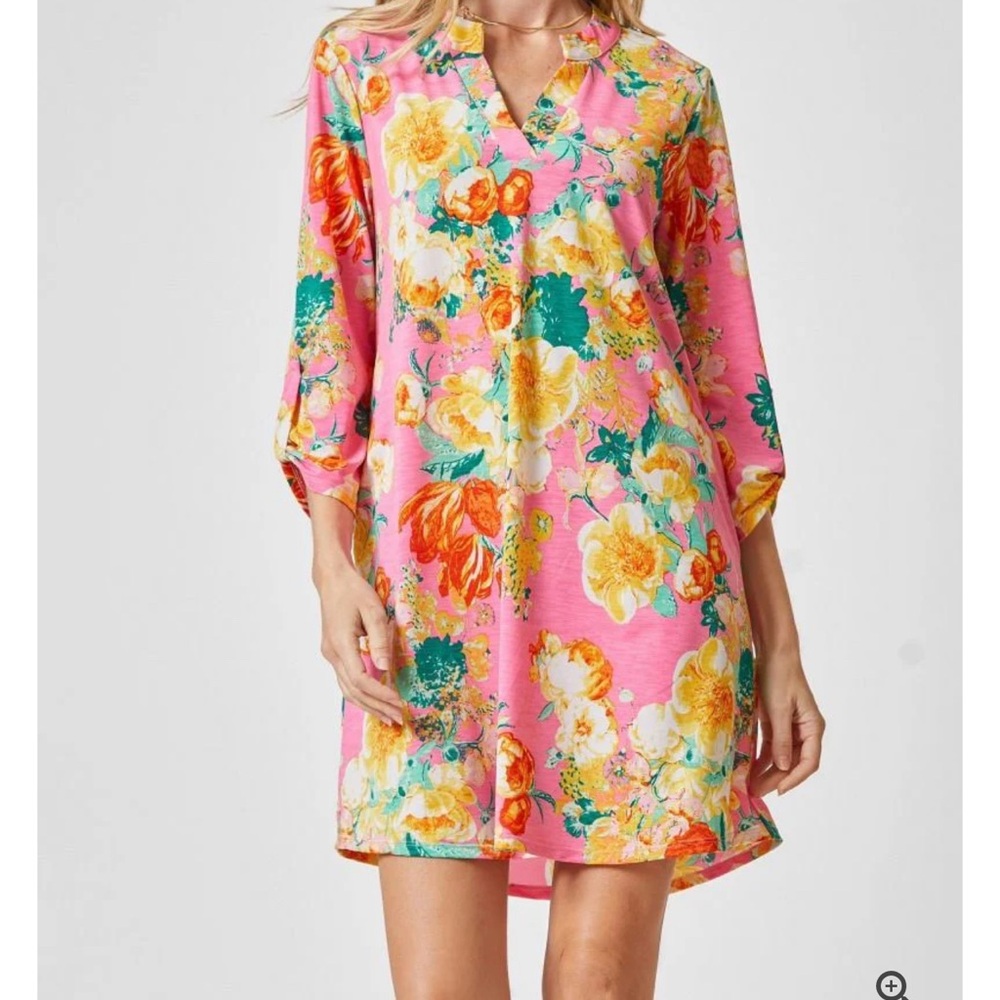 Scarlett Pink and Orange Floral Dress